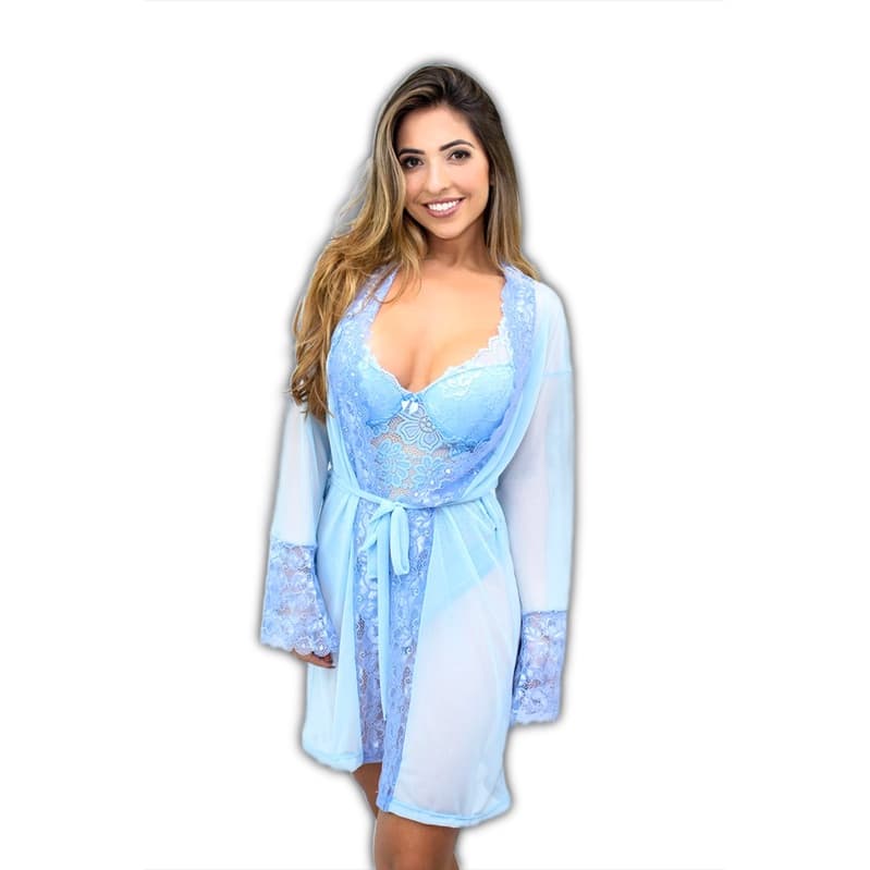Robe Manga Comprida Flaire Tule Renda Roupão Noiva Hobby Robbie 0303
