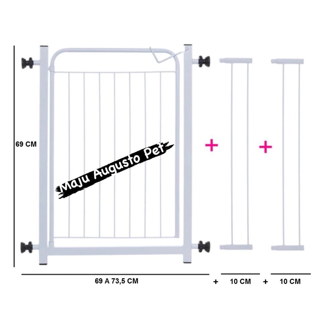 Grade Portão Pet de Proteção 89 a 93,5 cm Cachorro Cães