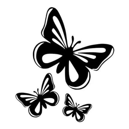 Adesivo Lindas Borboletas De Vinil Preto - Branco