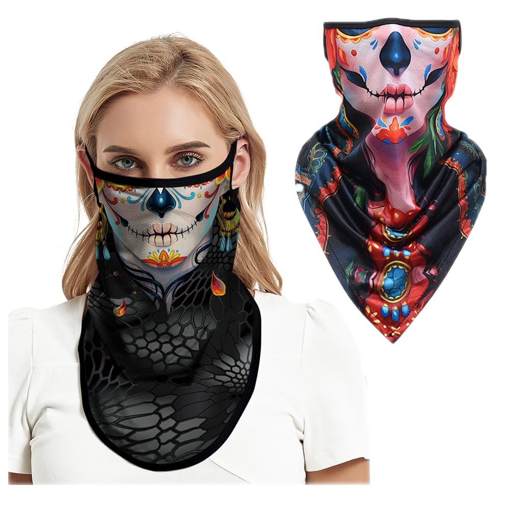 Hang Ear Triângulo Respirável Máscara Facial Motocicleta Bandana À Prova De Vento Proteção UV Ciclismo Mulheres Homens Tubo