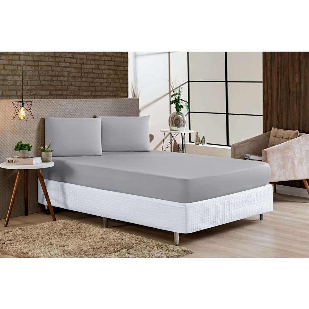 Lençol Queen Avulso Liso Com Elástico a Volta Toda