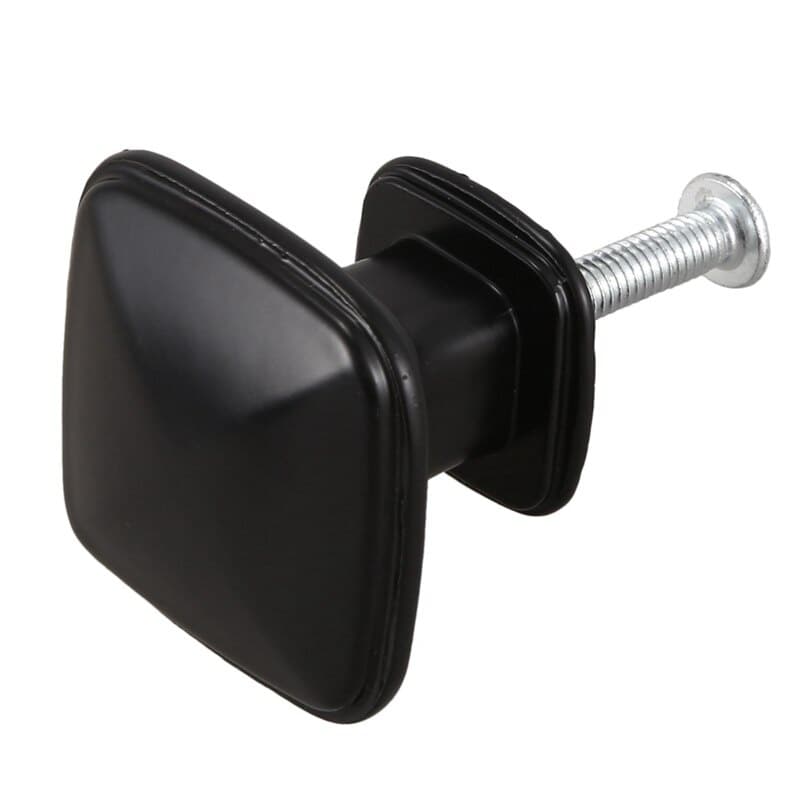 1 Puxador Quadrado Preto com Parafusos