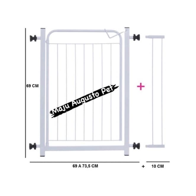 Grade Portão Proteção Pet 69 a 73,5 / 79 a 83,5 cm Cachorro Caães
