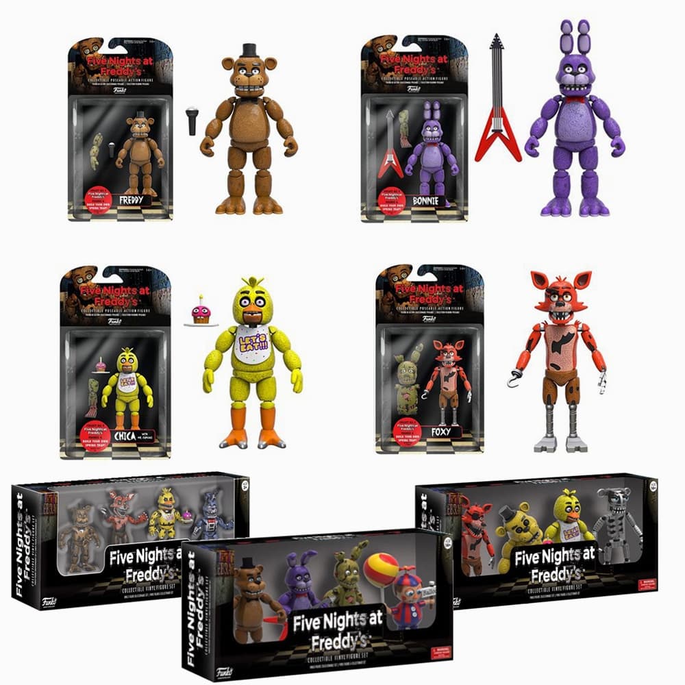 JINN FNAF FIVE NIGHTS AT FREDDY'S BONNIE FOXY CHICA Figuras De Ação PVC Brinquedos Presentes