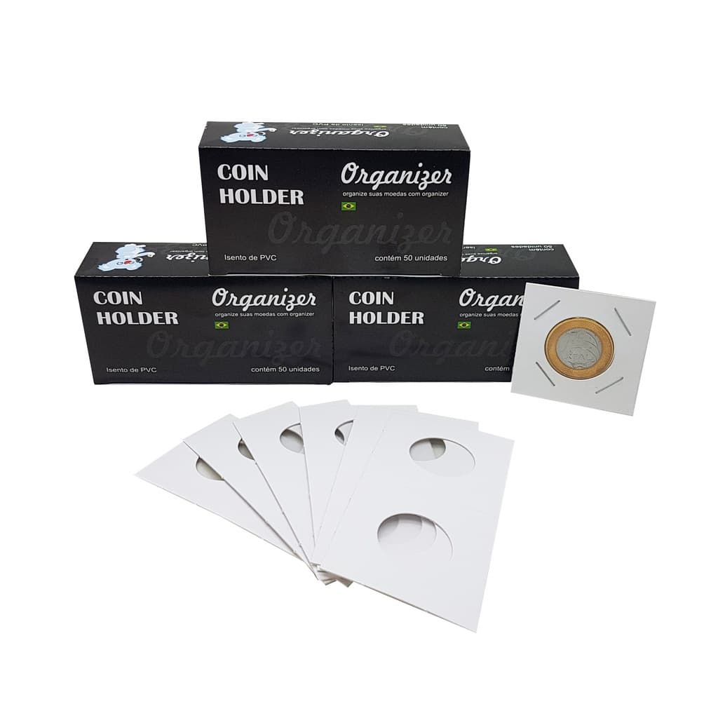 Kit Coin Holder Marca Organizer Coin Holder de Grampear Organizador de Moedas