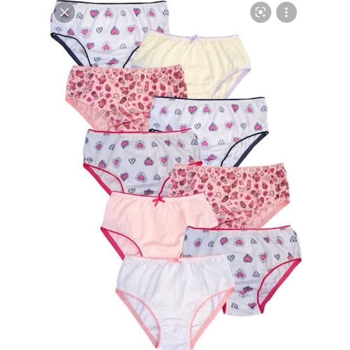 Kit 10 calcinhas em algodão infantil com estampas sortidas