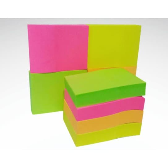 Bloco de Notas Postit Anotações Papel Autocolante Colorido Fluorescente Papelaria Escolar
