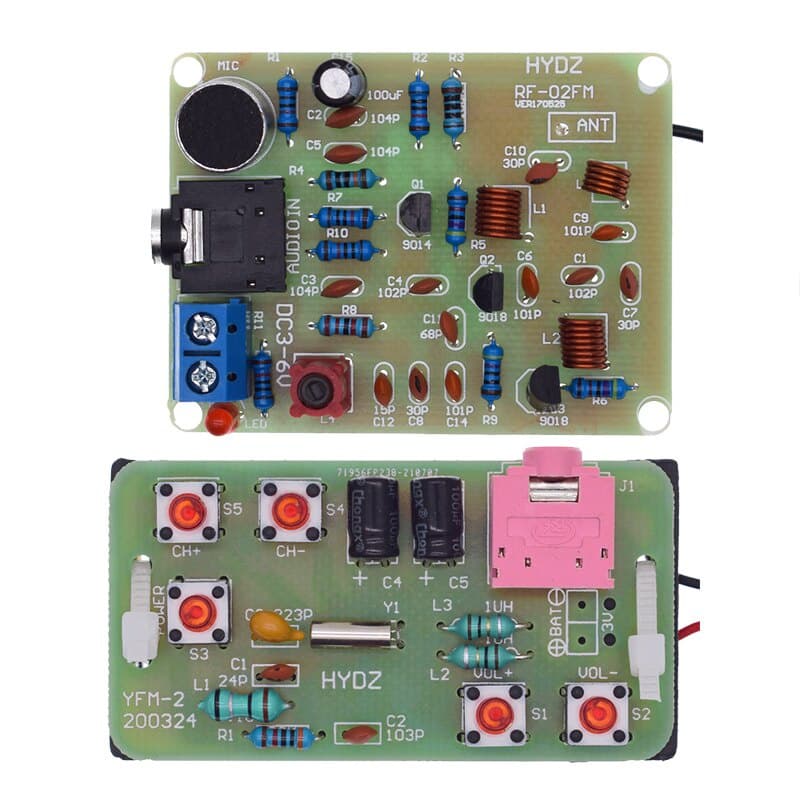 Módulo Transmissor FM Sem Fio E Receptor 76-108MHz Stereo Radio DIY Para Prática De Solda