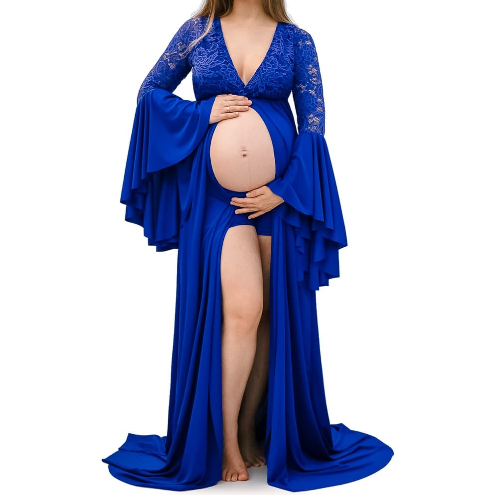 Vestido Gestante Para Ensaio, Manga Flare + Shorts G30