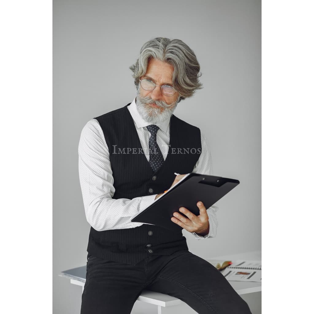 Colete Social Preto Slim Masculino Premium Ajustável 5 Botões Oxford + Preço Baixo de Atacado