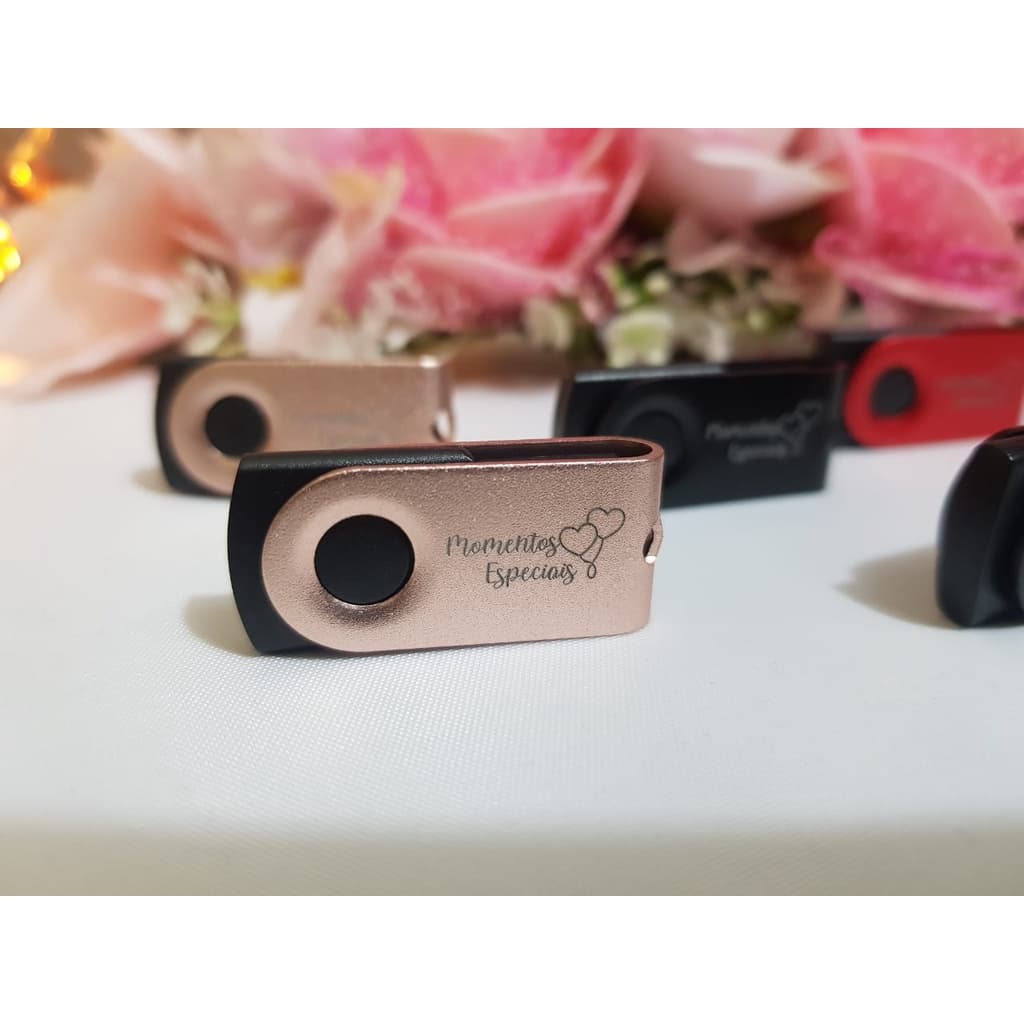 Mini Pen Drive Giratório de Metal 4GB/8GB/16GB/32GB  ( NÃO PERSONALIZAMOS )