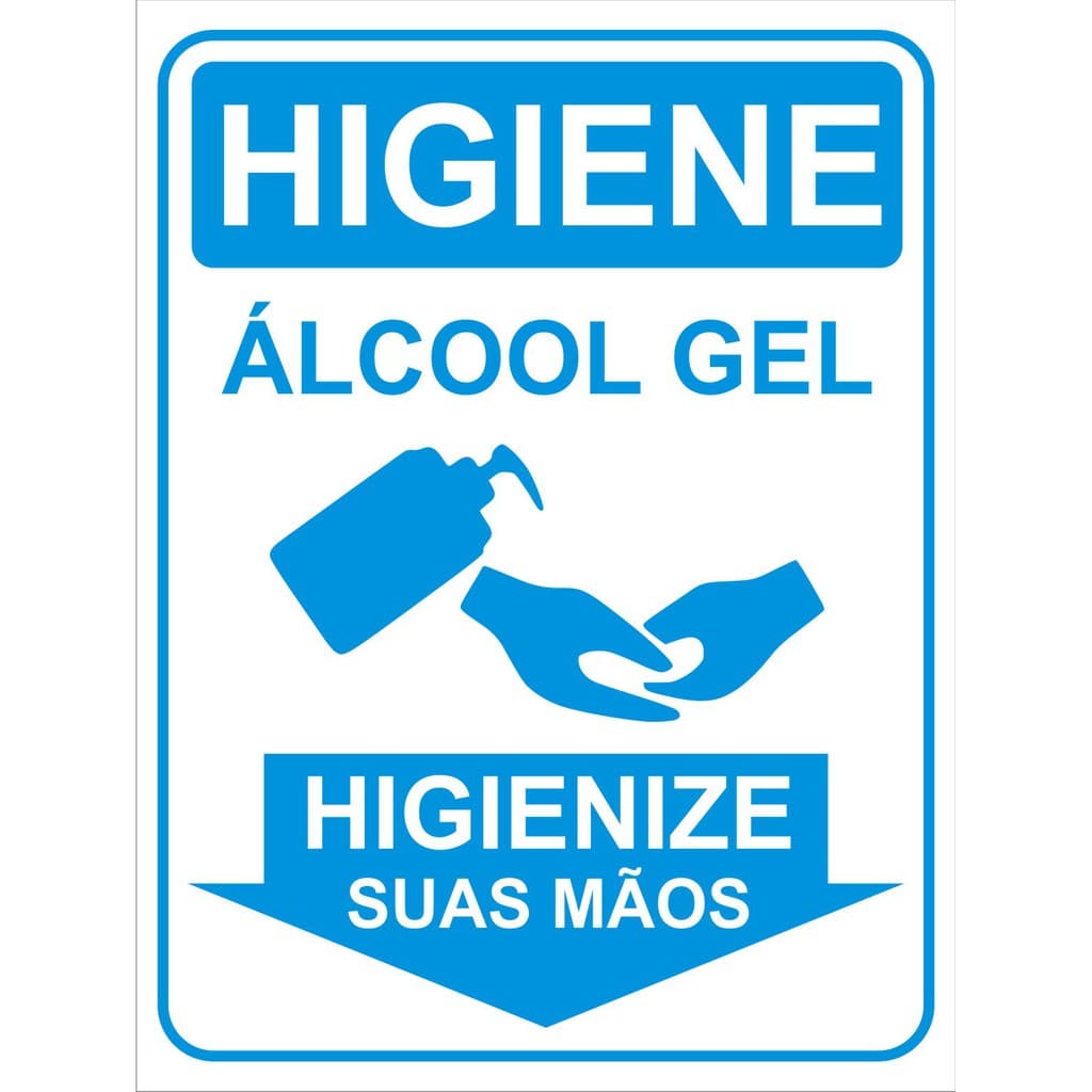Placas Informativas Higienização - Álcool Gel