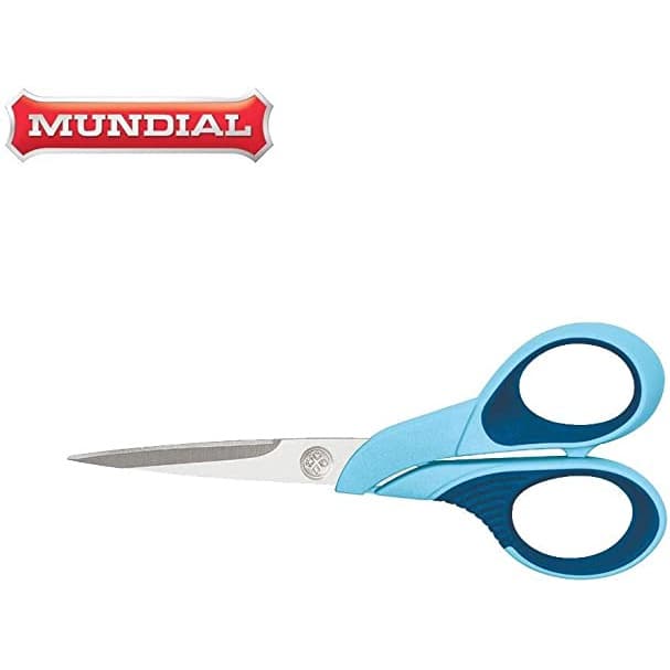 Tesoura Hobby cabo emborrachado Mundial corte, costura e bordado Ref.1964 5 Polegadas Azul