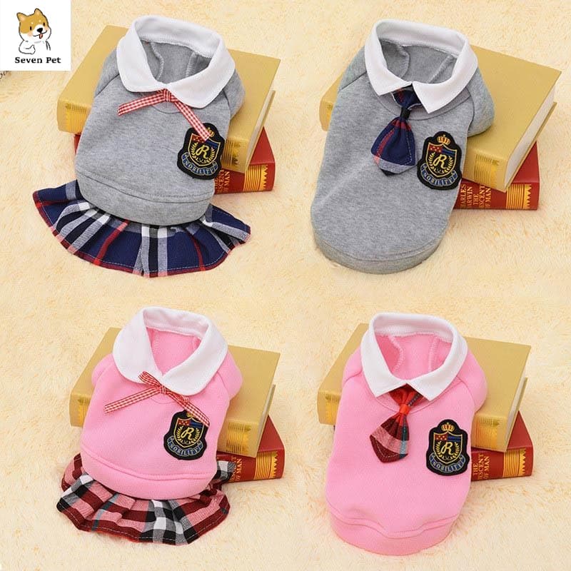 Campus Estilo Casal Pet Roupa Do Cão Roupas Uniforme Para Small Medium Dogs Filhote De Cachorro Camisa