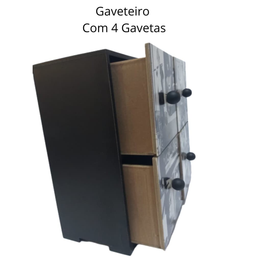 Mini Gaveteiro Madeira Dc 4 Gavetas Porta Tudo Heróis 7523