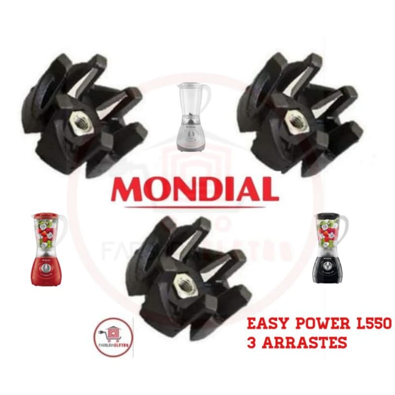 3x Arraste do Copo Original Mondial Easy Power L-550