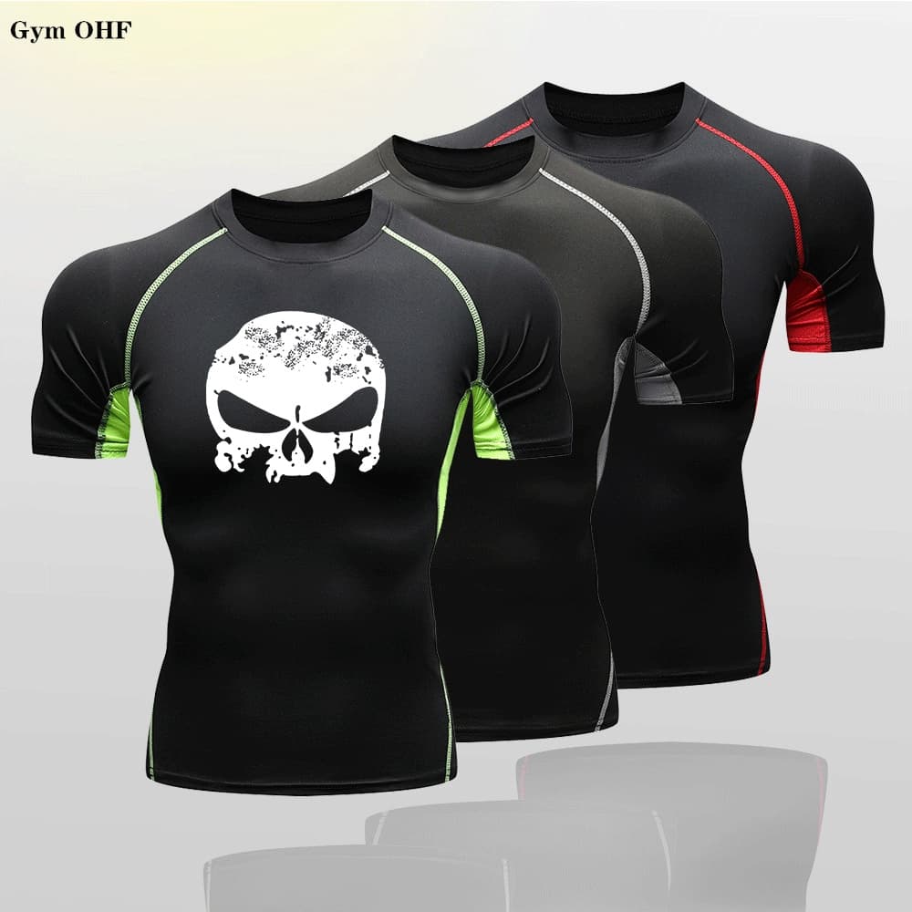 Crânio Treino Das Crianças Camiseta Rashguard jiu jitsu Compressão Shiers Boxe Jerseys Ginásio Jogging Formação Sportswear Dos Miúdos