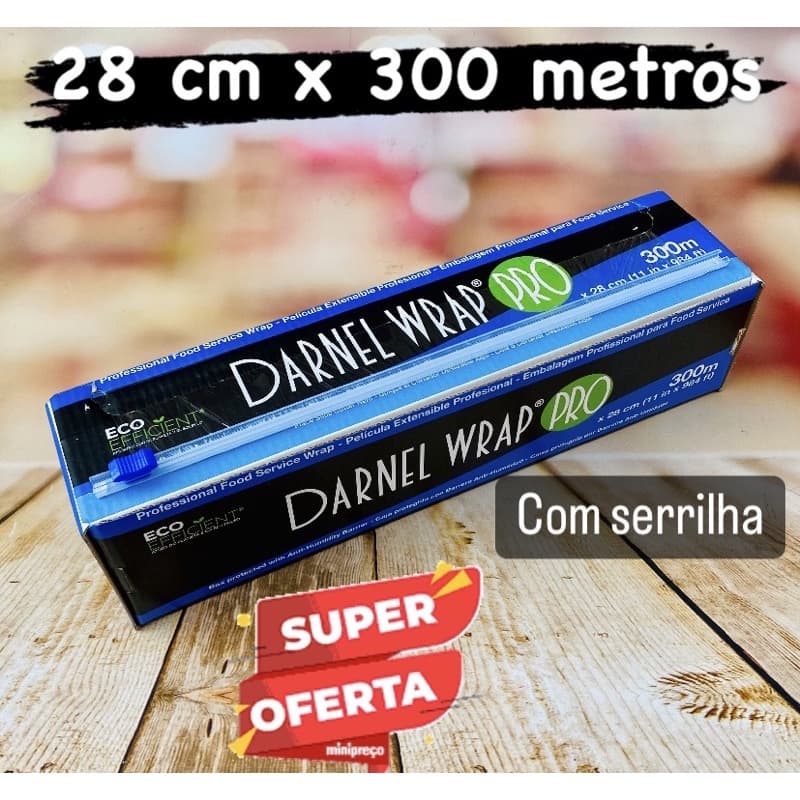 Rolo Bobina Plastico de Filme Pvc 28cm x 300 metros com SERRILHA