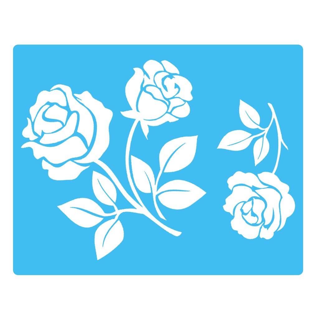 Stencil 1 Peça Flores 3 Para Pintura - 20x25 Cm