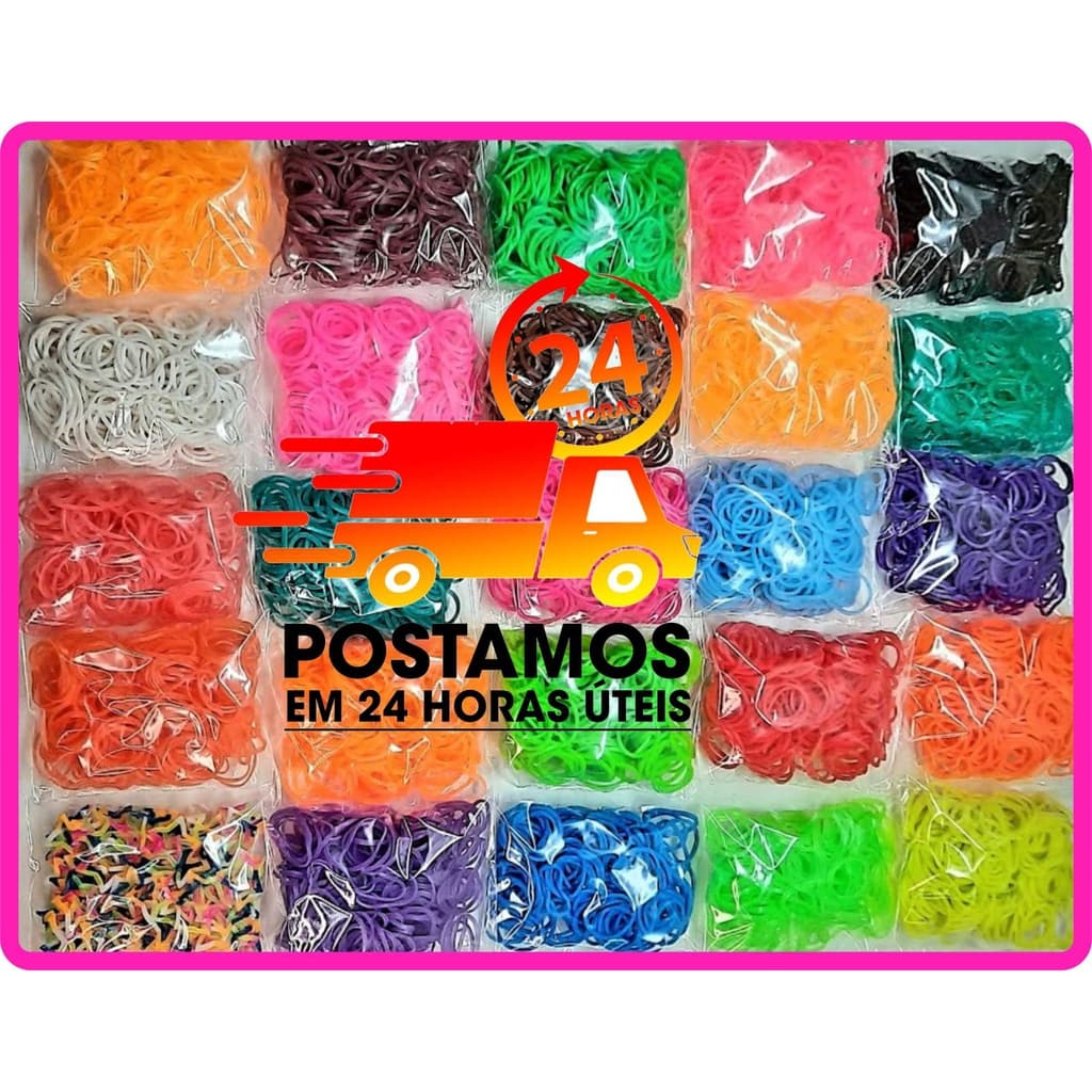 1200 Elásticos Penteado Pet (06 CORES) Pulseira Infantil, Cabelo Borrachinha Laço Silicone Colorido