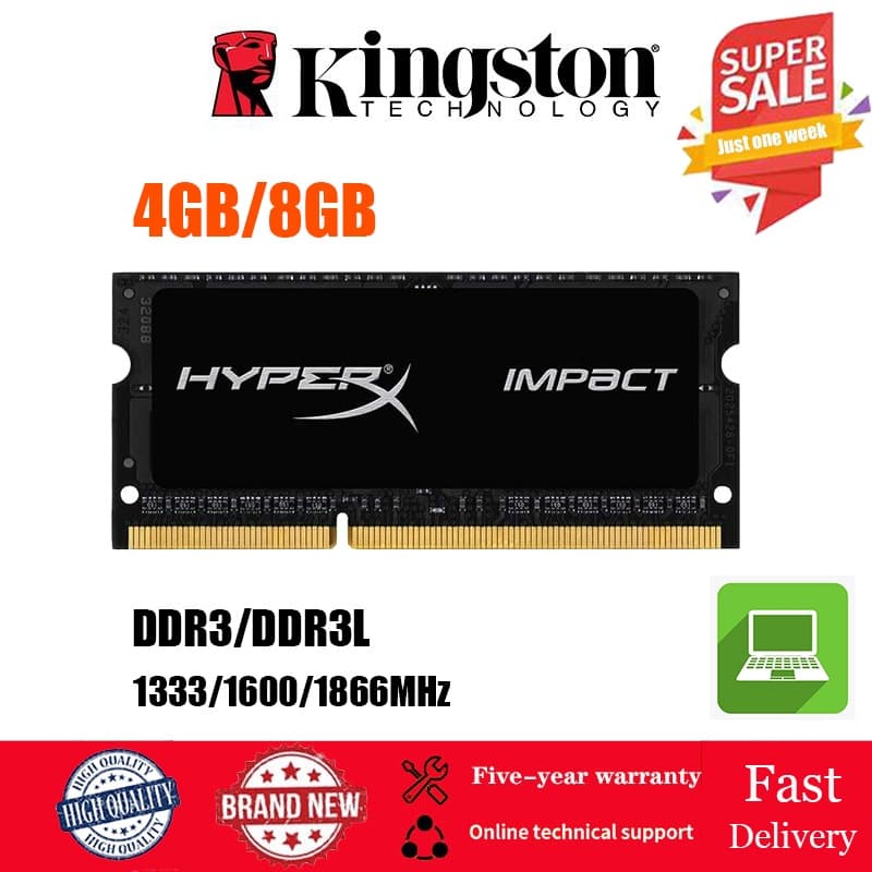 For kingston Hyperx 4GB/8GB Sodimm DDR3 DDR3L-1066MHz 1333MHz 1600MHz 1866MHz 204Pin PC3L 12800S  Laptop Memory PC3-1490