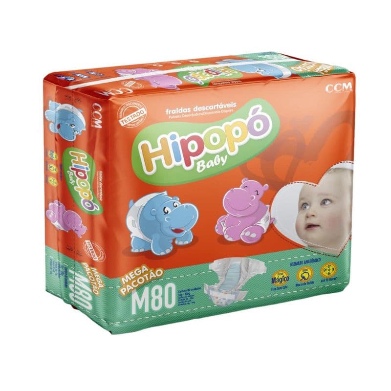 Fralda Hipopó Baby Mega Pacotão P-90 M-80 G-60 XG-60 XG-50 PACOTE HIPER