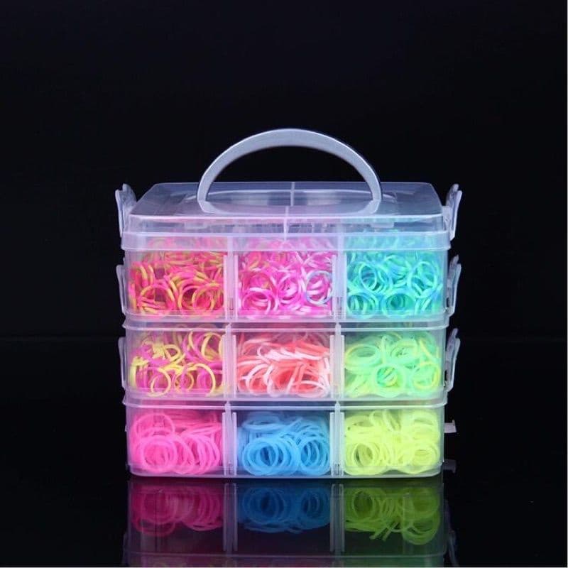 3050 Elástico Loom  Bands Clips  Pulseira Cores Sortidas