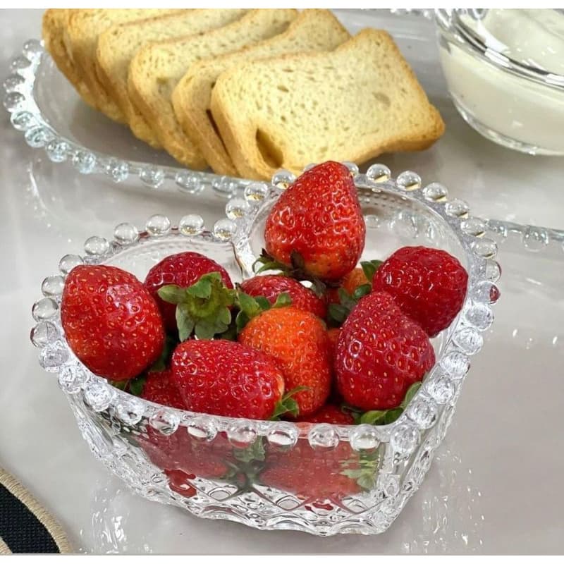 Bowl Tigela de Coração Balls De Vidro Bolinhas Para Frutas Doces Sobremesas 1290