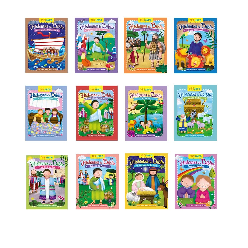 Kit com Minilivros- Coleção Histórias da Bíblia