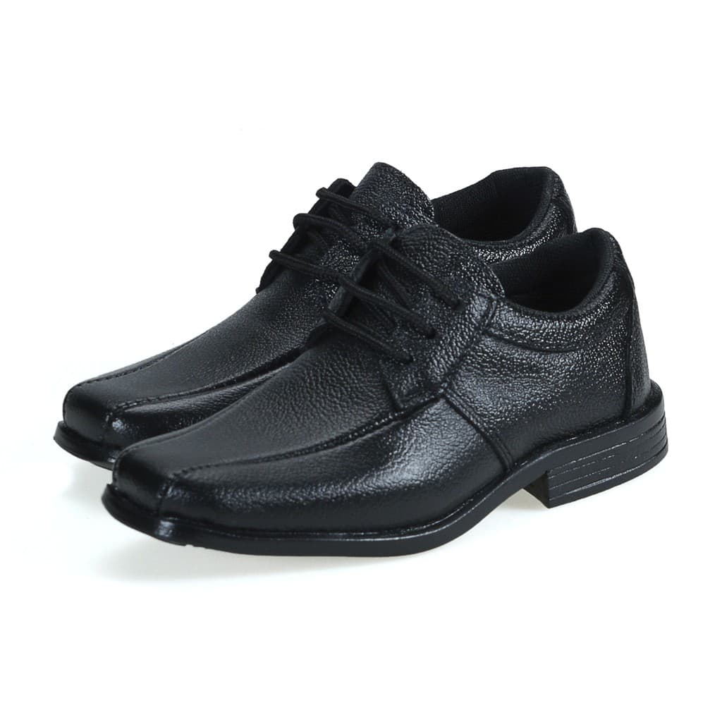 Sapato KIDS Social Infantil Bico Quadrado Em Couro Clássico Moderno Com Cadarço ref 990