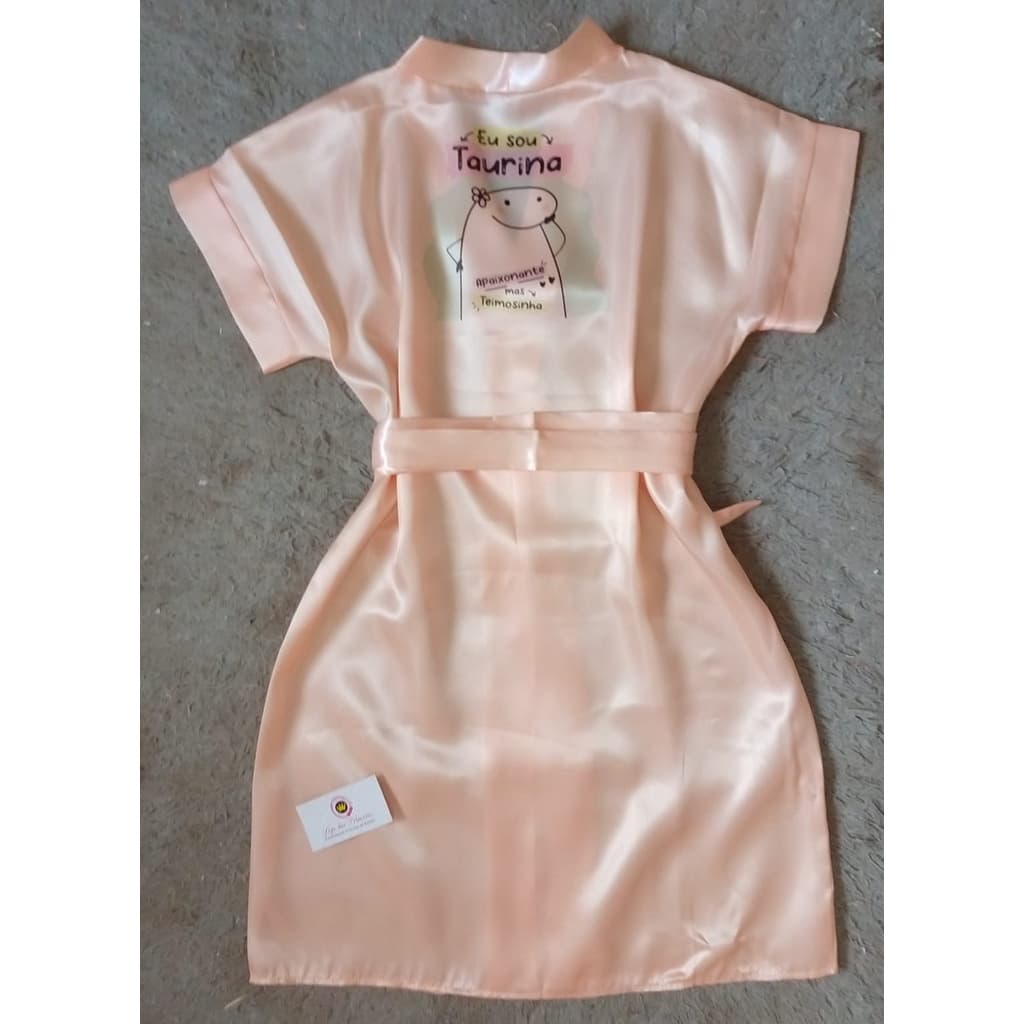 Robe de cetim Estampado Signo Divertido Personalizado Presente Promoção Lembrança Namorados