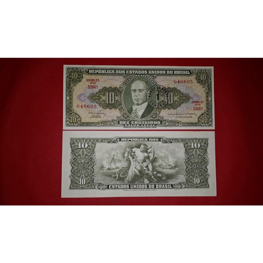 Cedula C 114 10 Centavos de Cruzeiro 1967 - Flor de Estampa