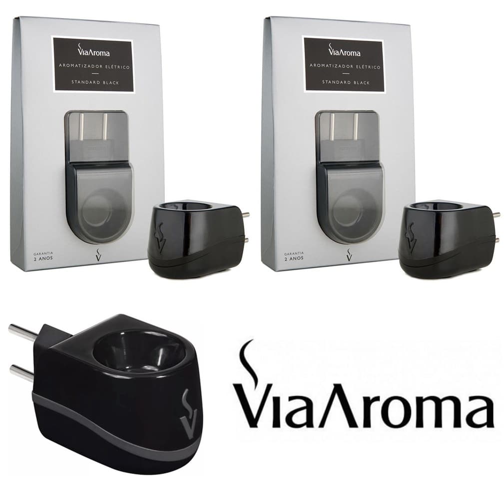 2 UND Aromatizador Difusor Eletrico Via Aroma Standard Aromaterapia - Bivolt - BLACK