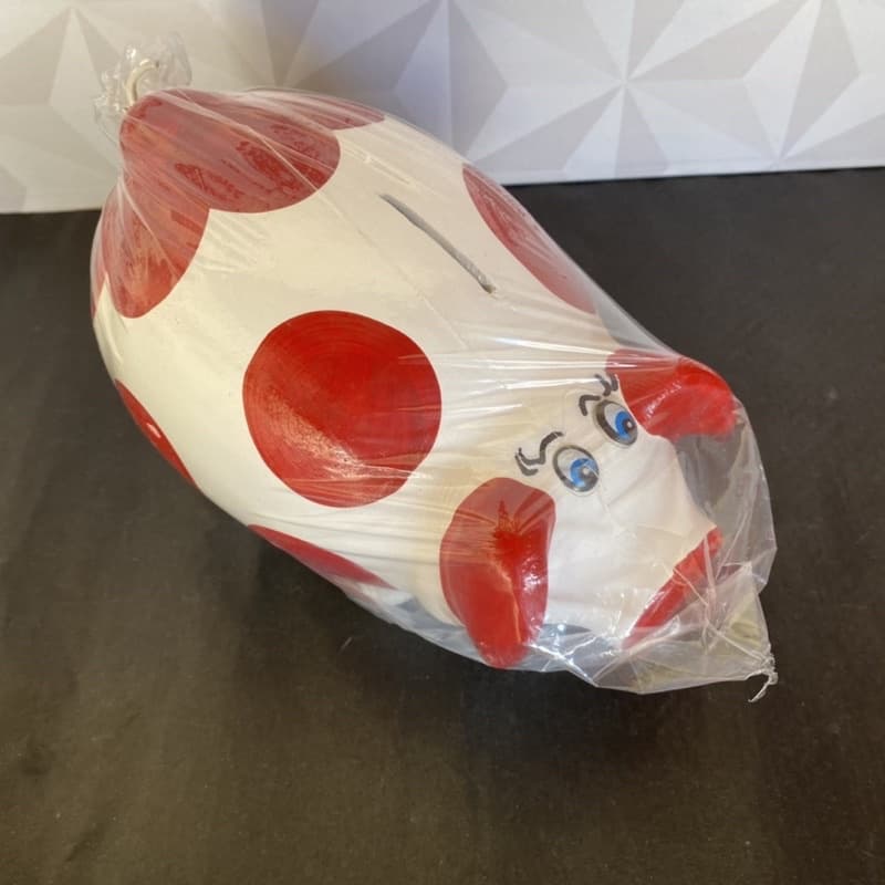 Cofre de gesso pequeno em formato de porquinho preto, vermelho, roxa, verde, roxo ou azul - cofrinho de porco crianças