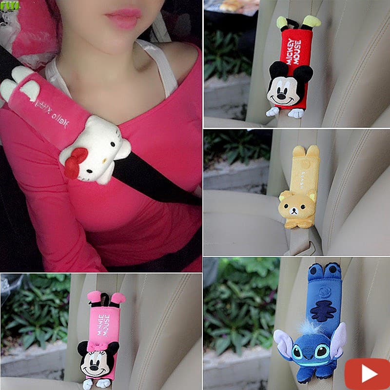 1pc Bonito Dos Desenhos Animados Carro De Segurança Sefety belt Capa Proteção Almofadas De Assento Infantil Cinto isofix