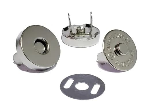 Botão Íman Magnético Fecho P/ Bolsa Niquelado 18mm - 50 und