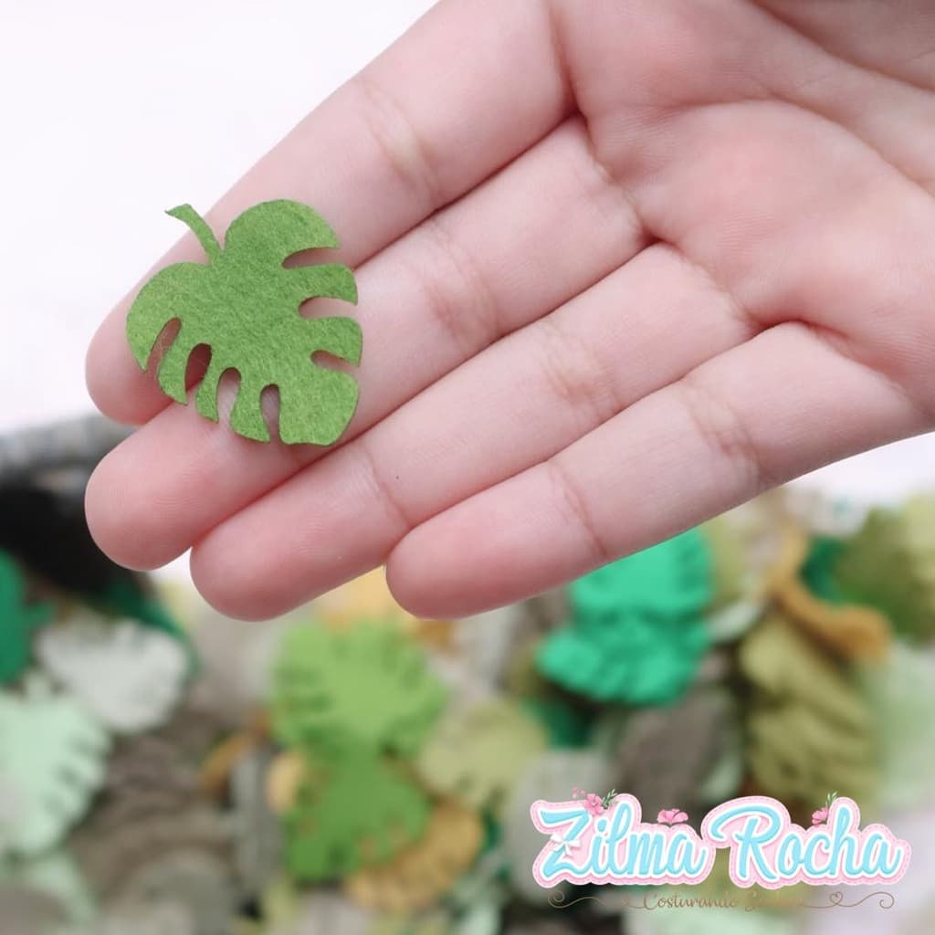 Mini Folha Safari 3cm – Cores Sortidas 50 Unidades - Recortes de Feltro