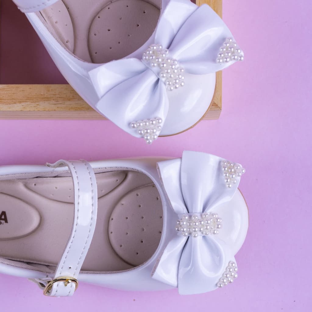 Sapatilha Infantil Bailarina Menina Laço Perolado Brilho Delicada Promoção 2019 Confortável Macia