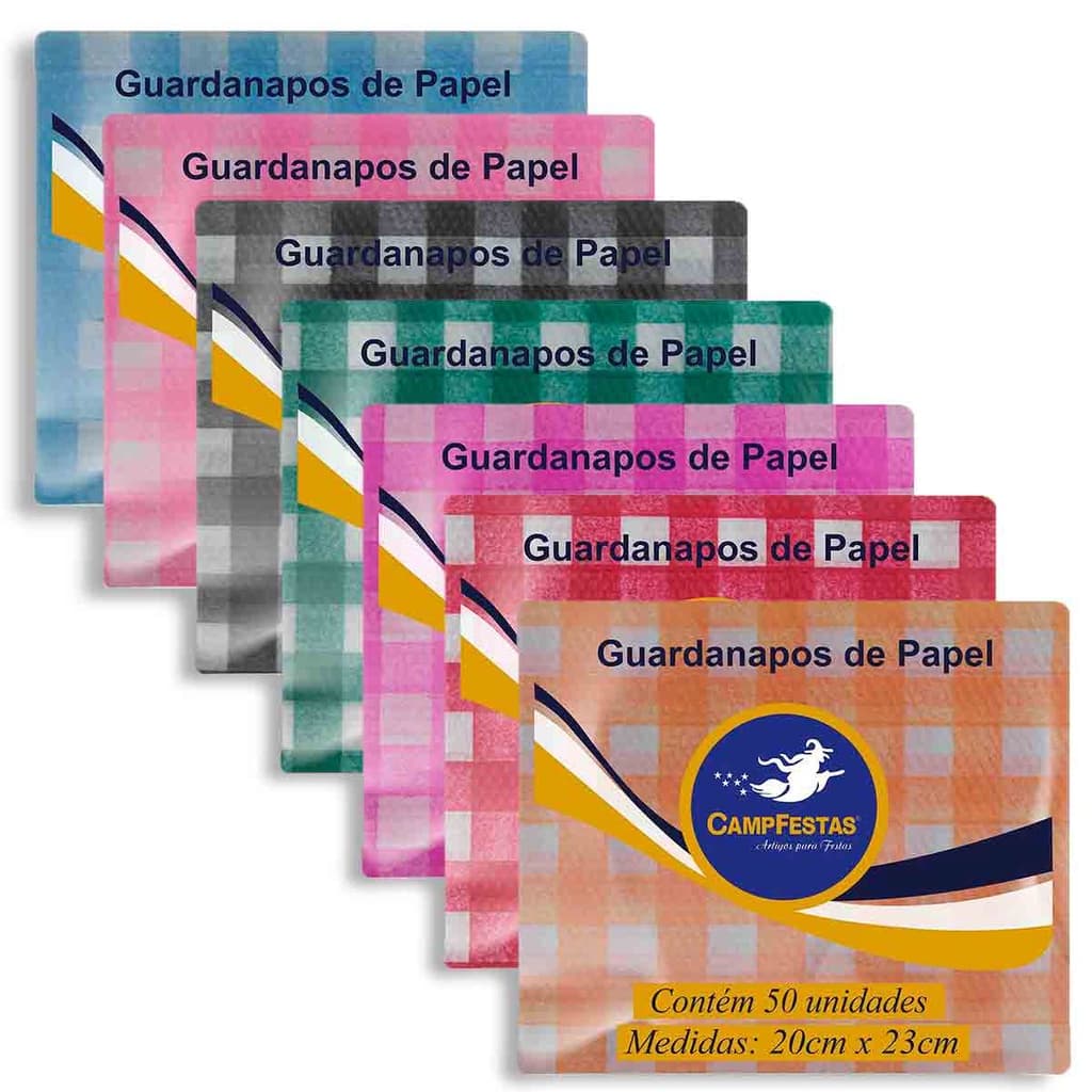 Guardanapo Descartável Xadrez CampFestas 20x23cm 150und