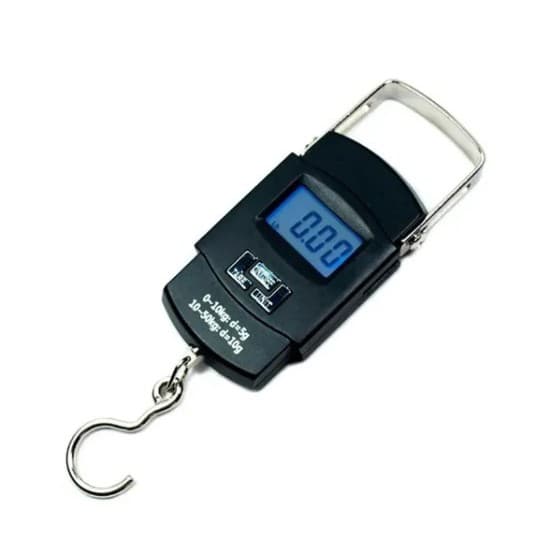 Balança Digital Portátil De Mão gancho Até 50kg Trava Mala Bagagem