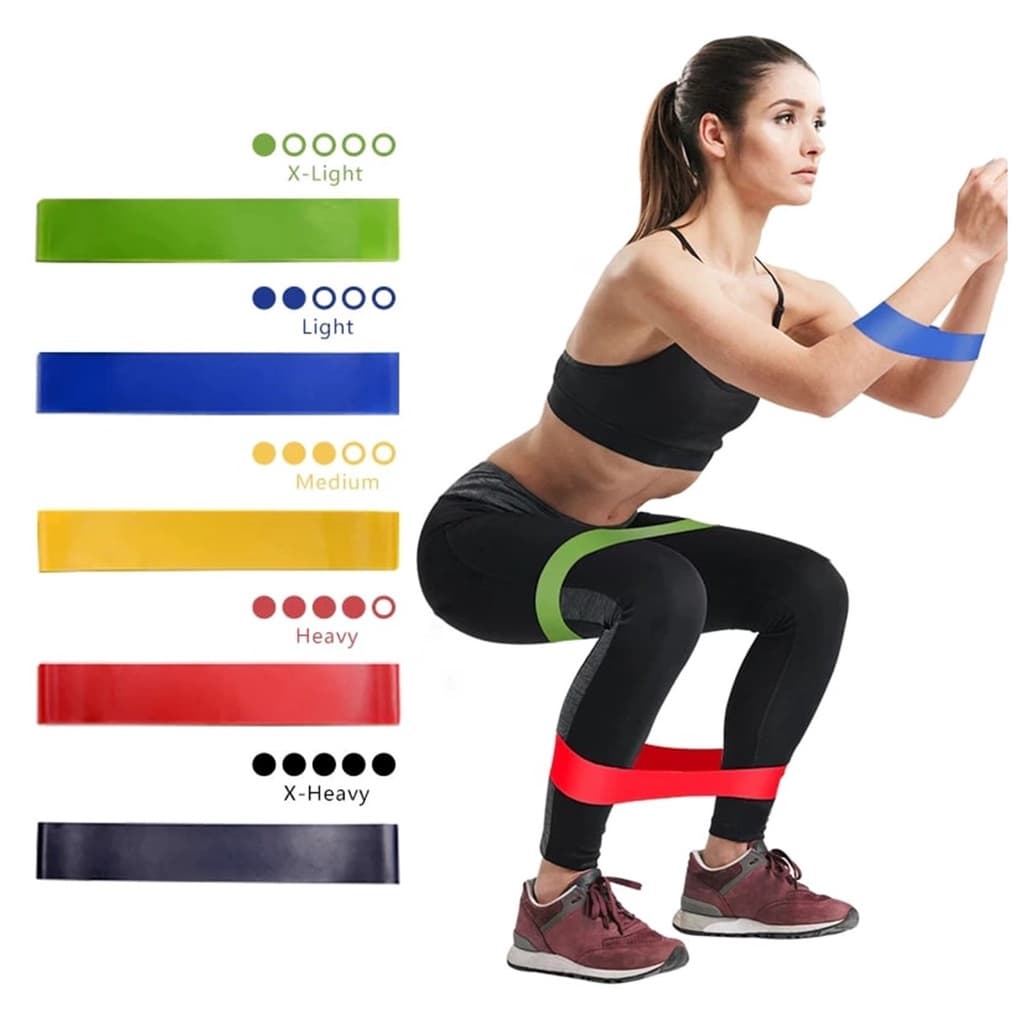 KIT Fita Elastica Funcional Ginastica Em Casa Fisioterapia Fit Mini Band Exercício