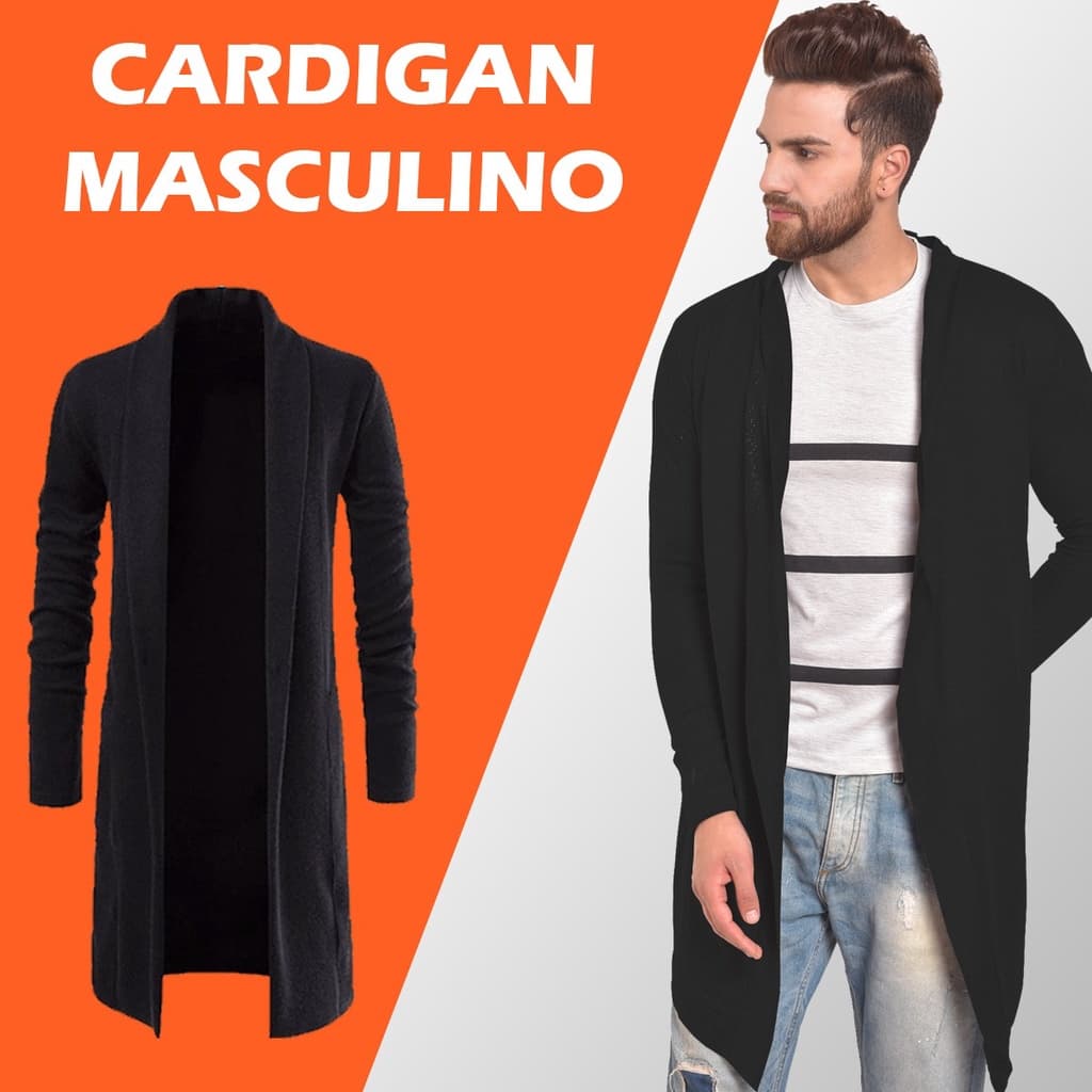 Cardigan Masculino Estilo Slim Confortável Sobretudo Blazer