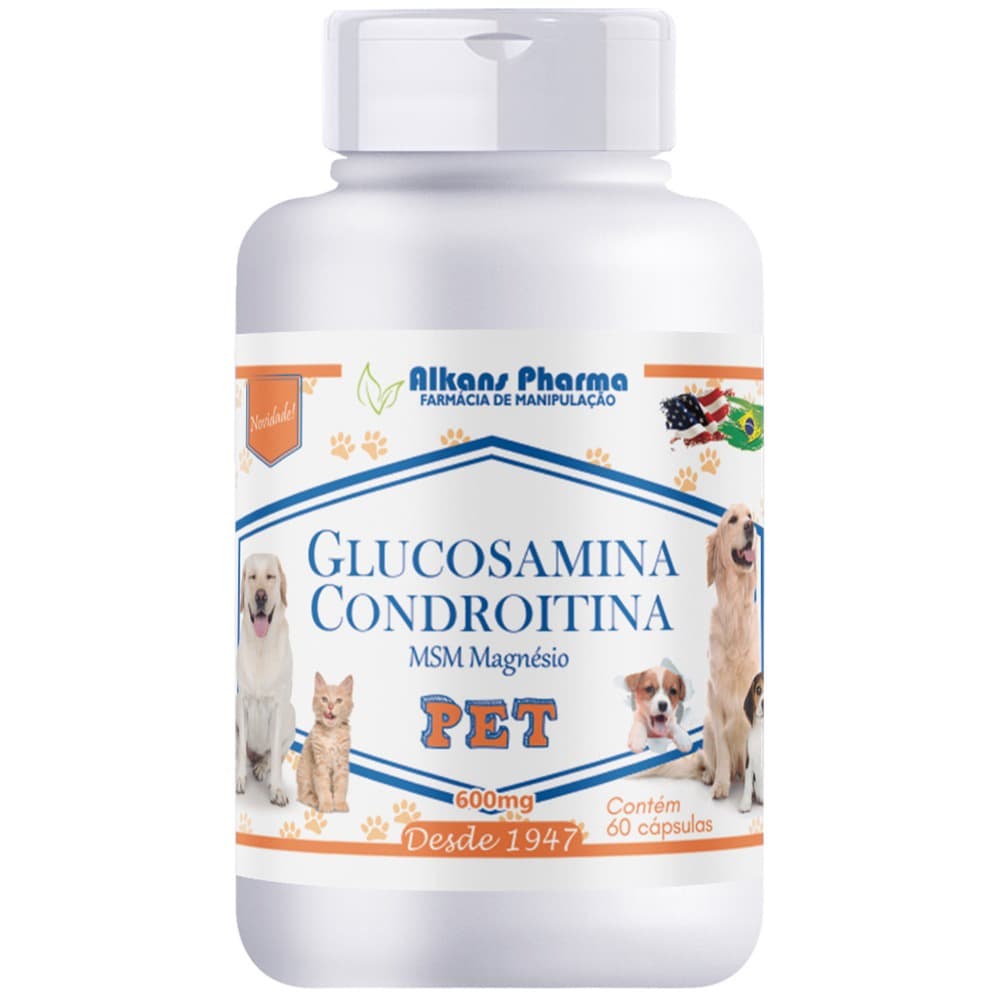 Pet Glucosamina Condroitina MsM e Magnésio 60 Capsulas