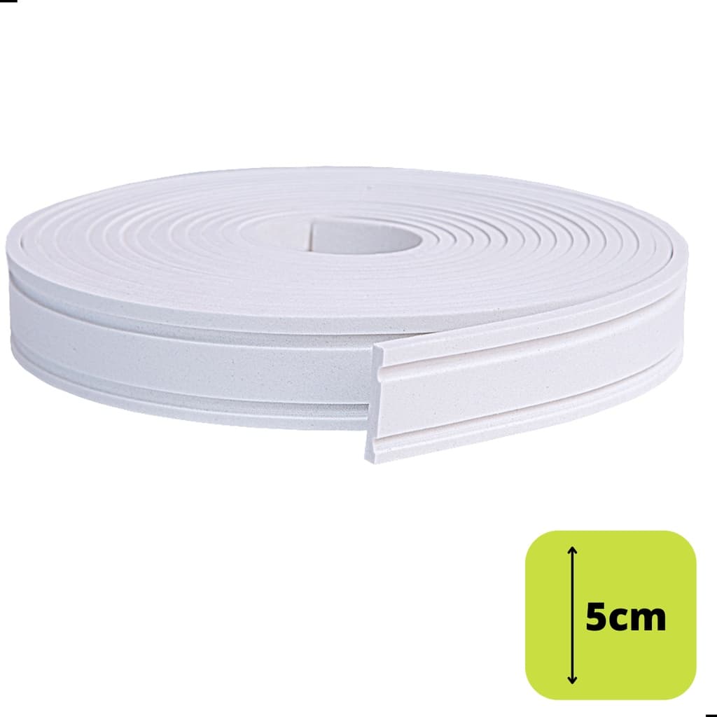 Moldura 5cm Eva Flexível Autocolante Rodapé 2,5 mt Boiserie Roda Meio