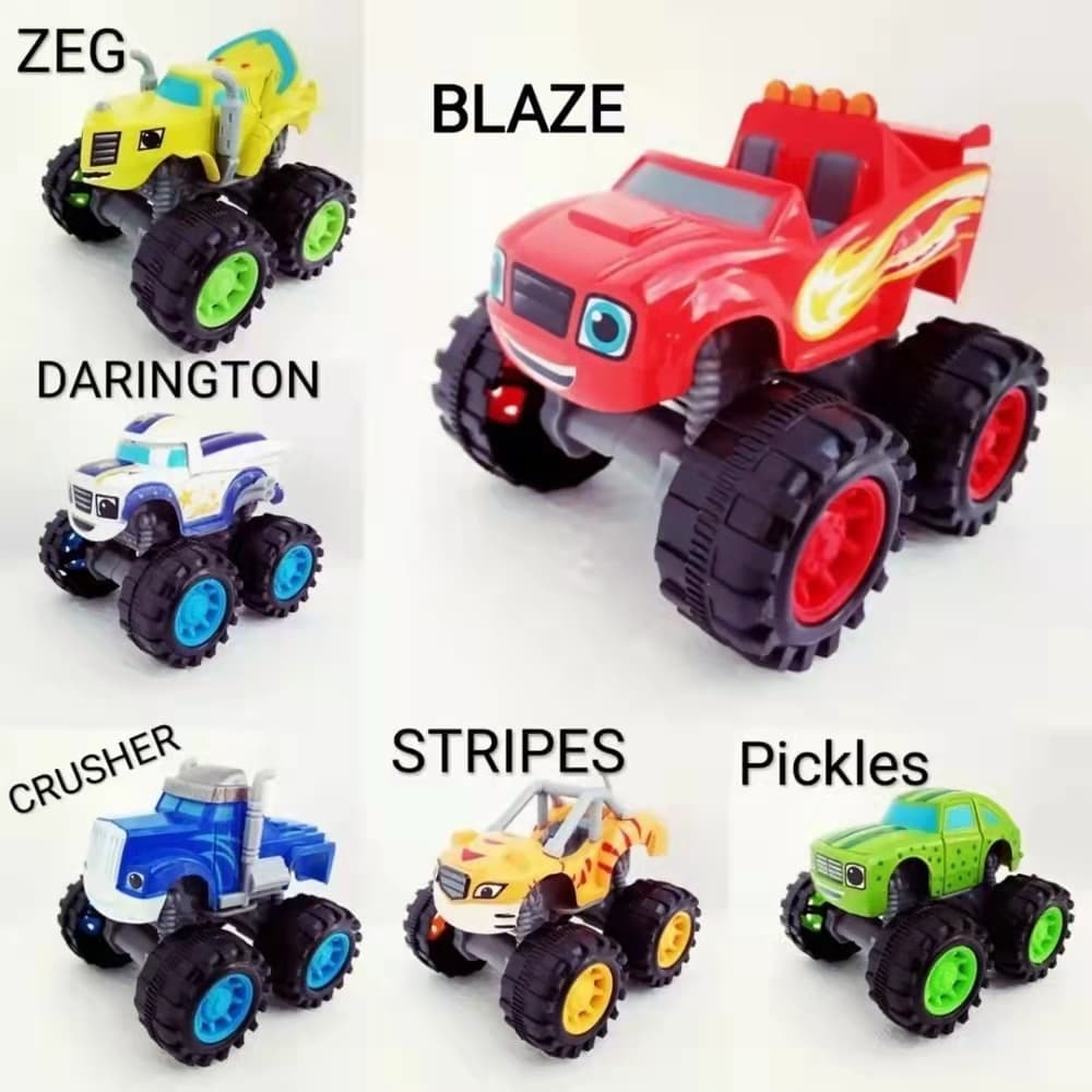 6 Carrinhos De Fricçao Blaze Monster Machine Racer Brinquedo
