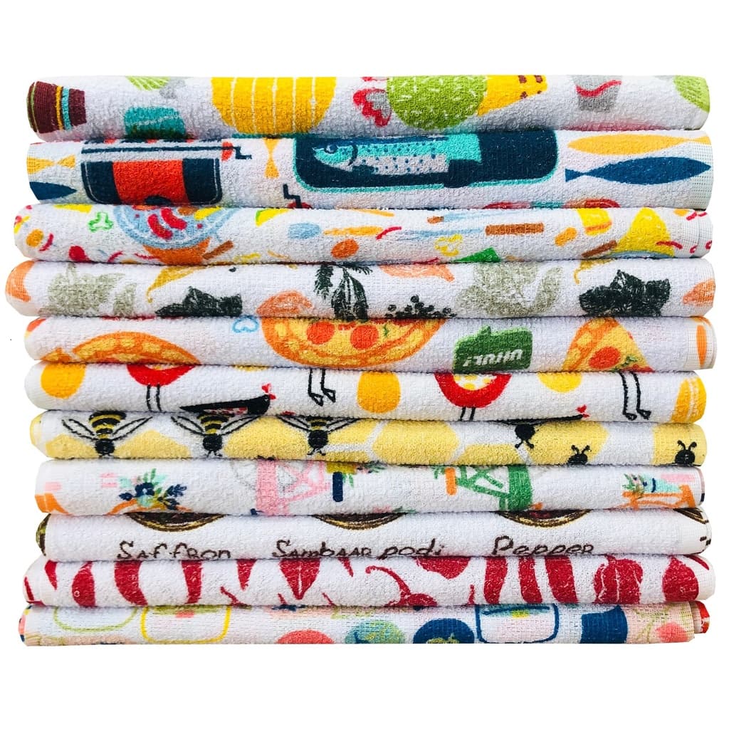 Pano De Prato Atoalhado Felpudo Kit Com 10 Peças