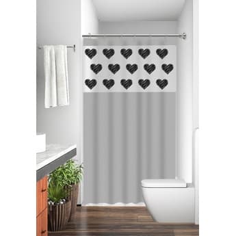 Cortina Box 1,80x2,00m Com Ganchos Pvc 100% Antimofo Cores e Estampas Variadas