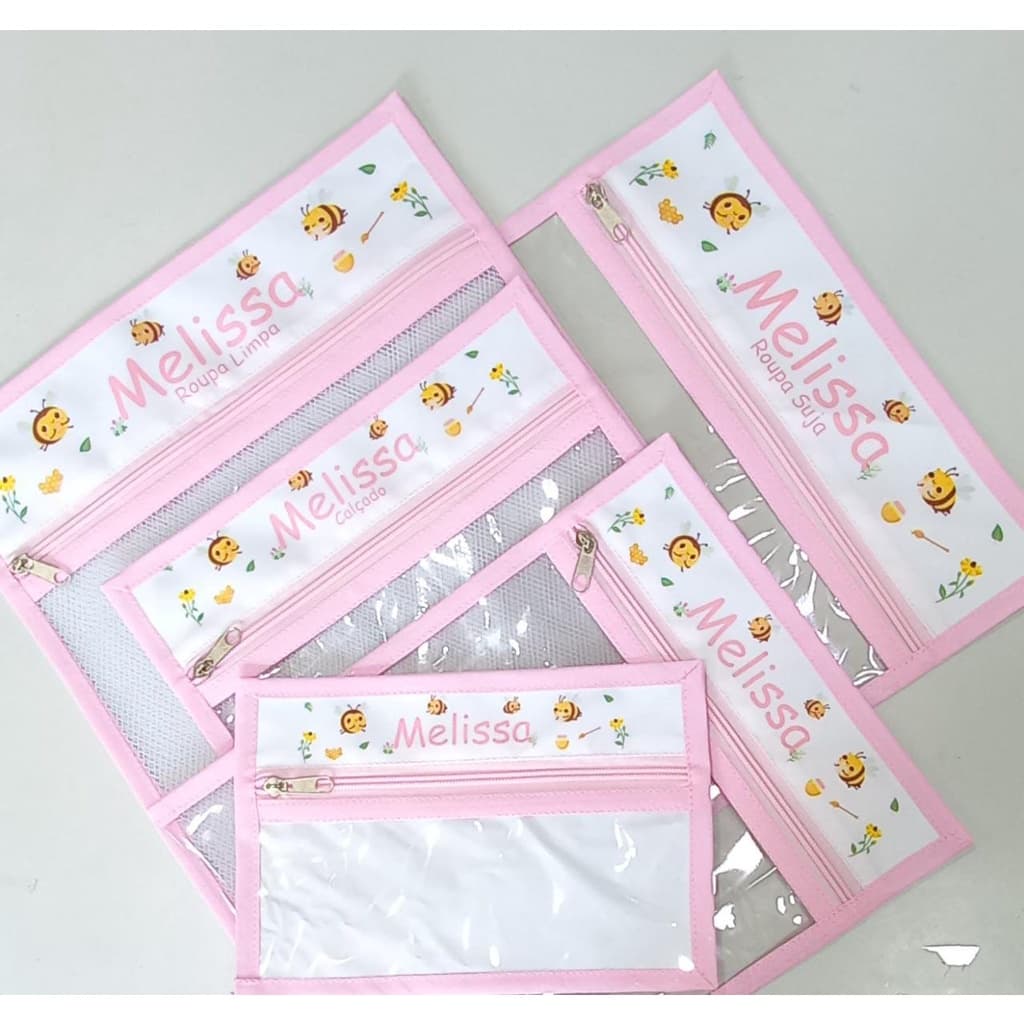 Kit saquinhos para creche / necesaire / roupa suja / roupa limpa / higiene bucal