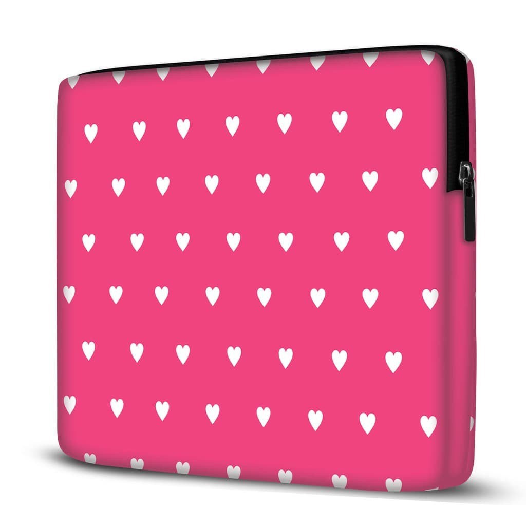 Capa Maleta Proteção para Notebook em Neoprene  - Rosa Corações
