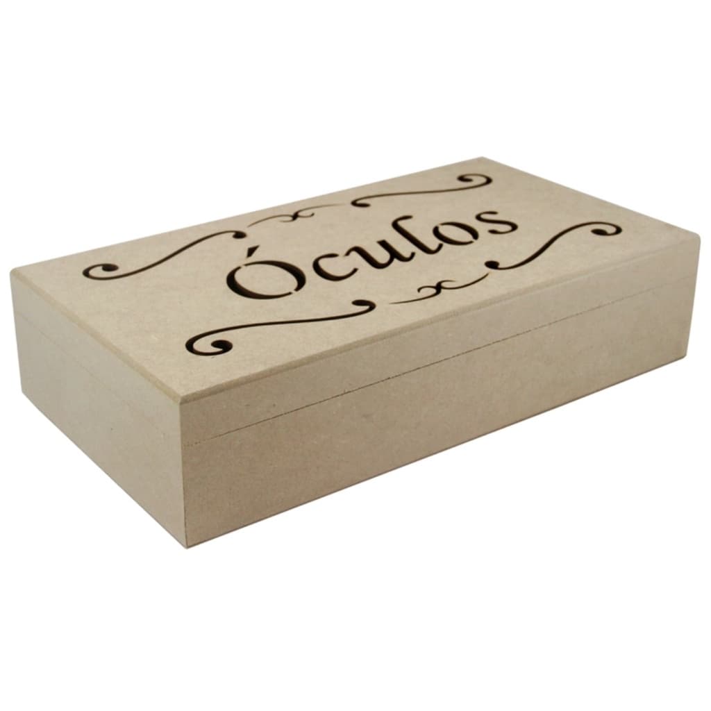 Caixa Organizadora Porta Óculos Com 5 Lugares Mdf Crú